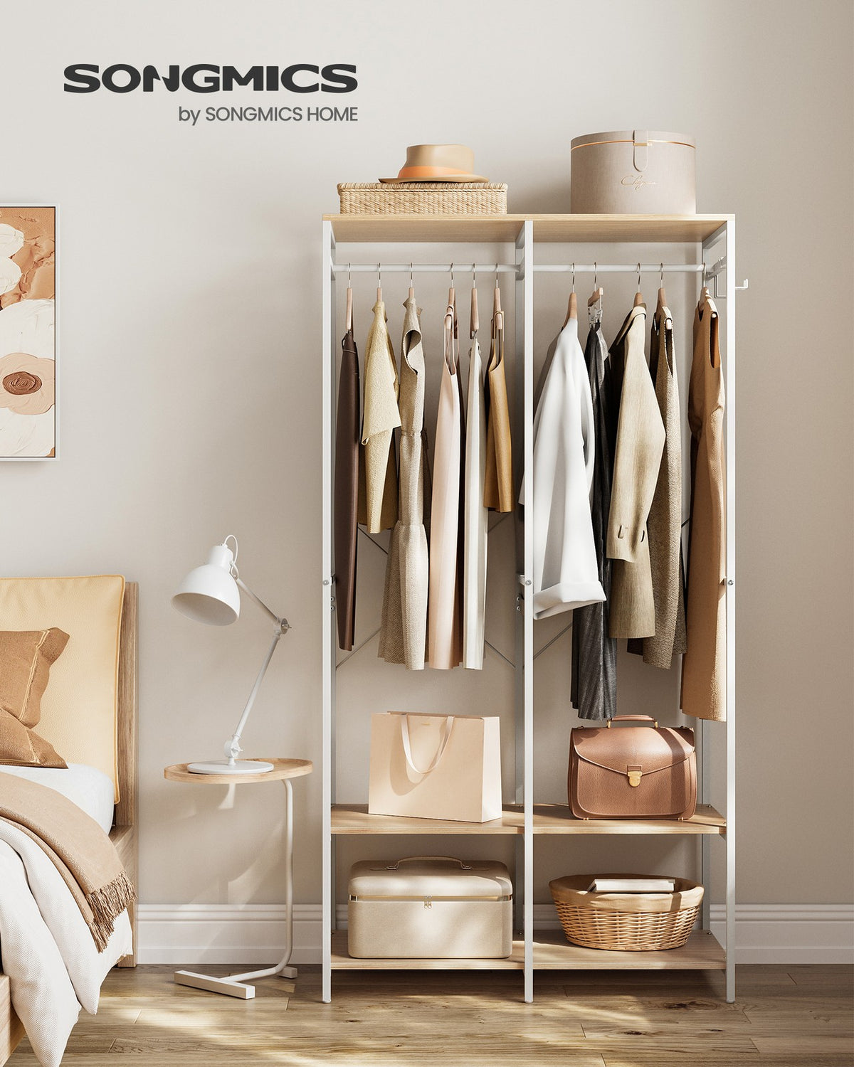Portable Clothes Wardrobe Natural Beige - image 2