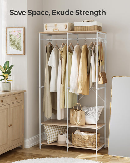 Portable Clothes Wardrobe Natural Beige - image 3