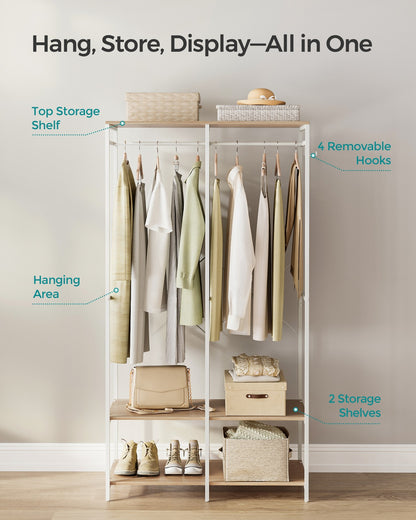 Portable Clothes Wardrobe Natural Beige - image 4