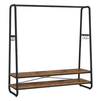 Clothes Rail with 2 Shelves Oak Beige and Cream White - image 20