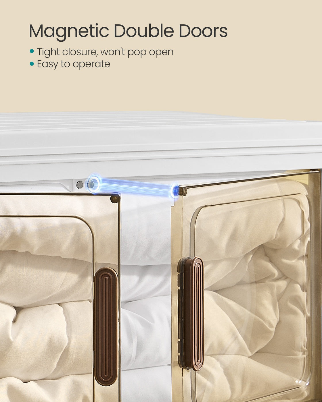 4-Tier 100L Stackable Storage Box with Wheels & Magnetic Doors - image 12