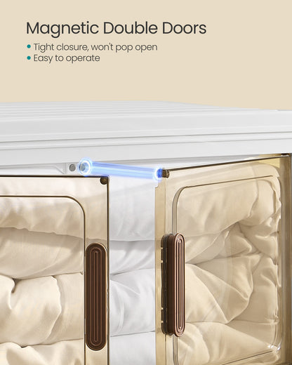 4-Tier 100L Stackable Storage Box with Wheels & Magnetic Doors - image 12
