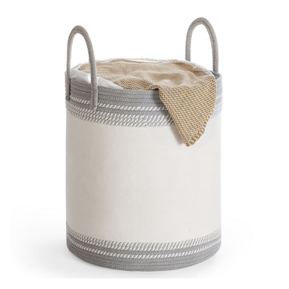 Laundry Hamper 90 L with Lid Handles Drawstring Dove Grey - image 7