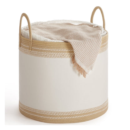 Laundry Hamper 60 L with Lid Handles Drawstring Camel Brown - image 7