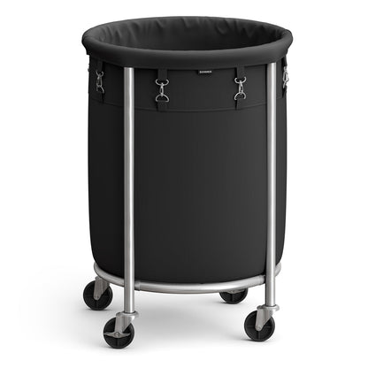 Round Laundry Hamper with Steel Frame and Removable Bag - image 1