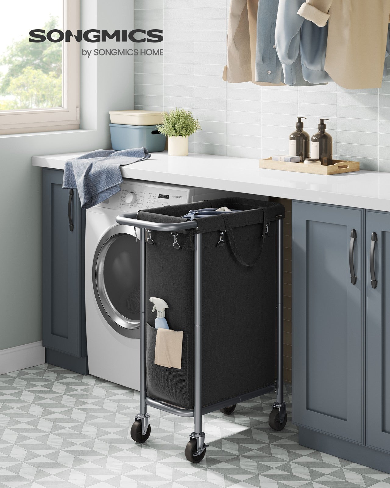 90L Laundry Basket on Wheels Ink Black - image 2