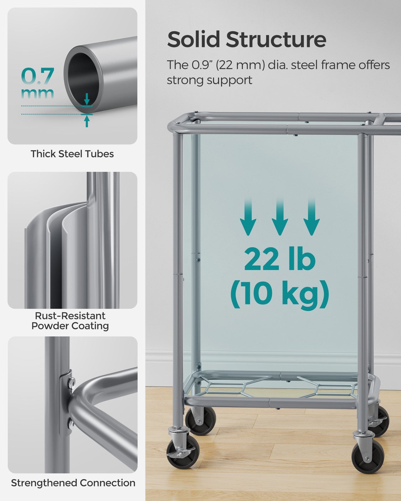 90L Laundry Basket on Wheels Ink Black - image 5