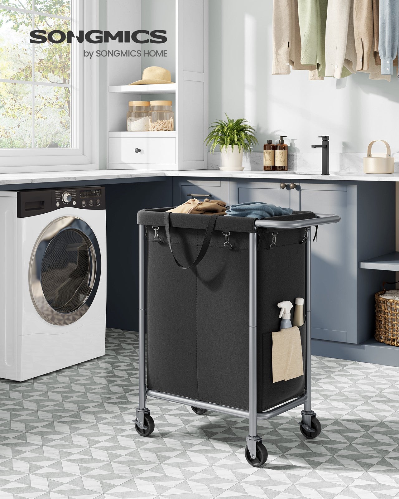 90L Laundry Basket on Wheels Ink Black - image 9