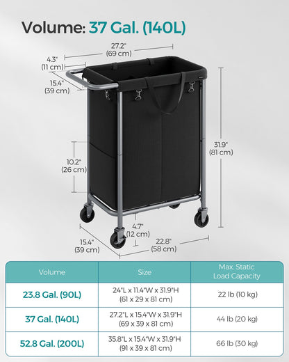 90L Laundry Basket on Wheels Ink Black - image 14