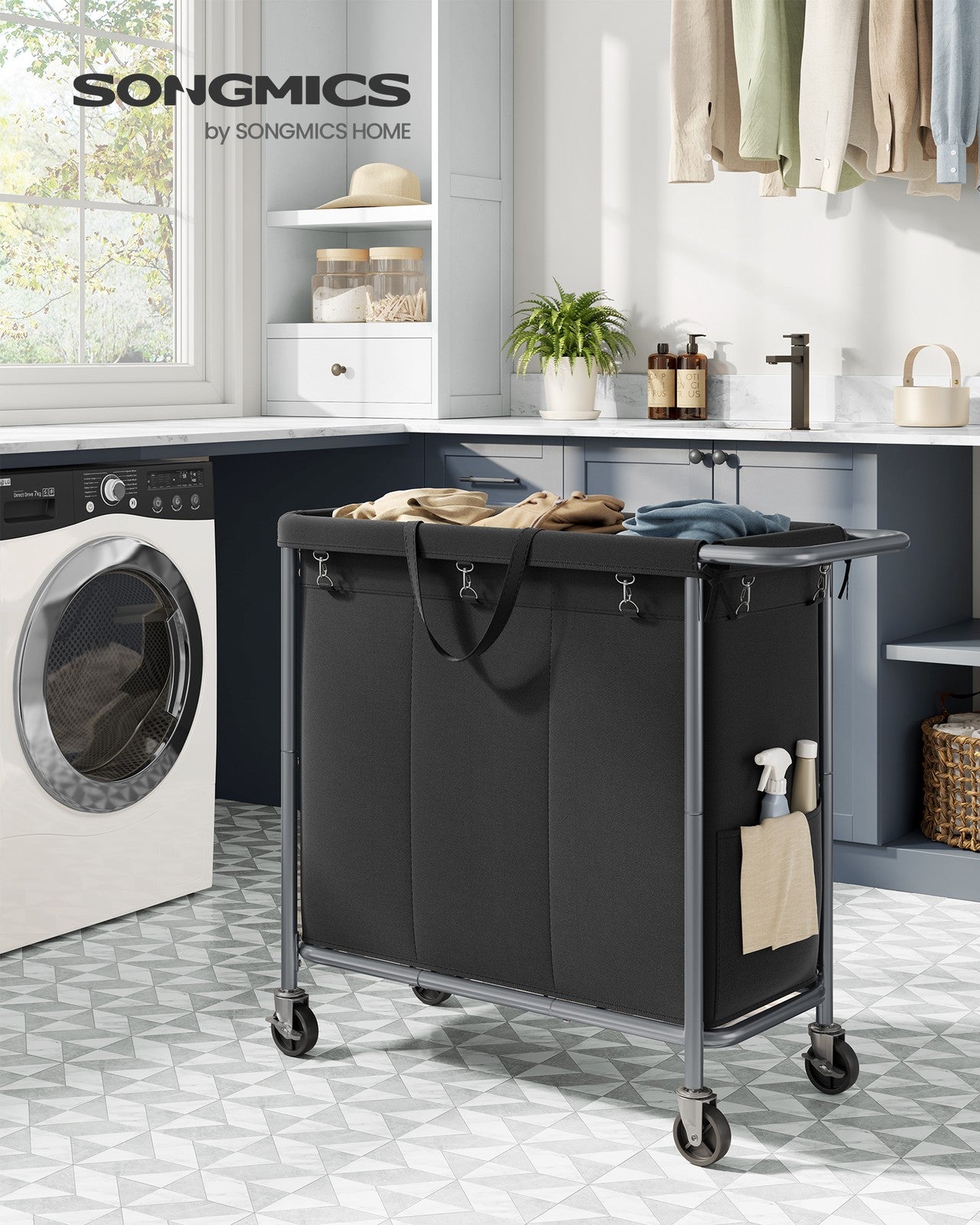 90L Laundry Basket on Wheels Ink Black - image 16