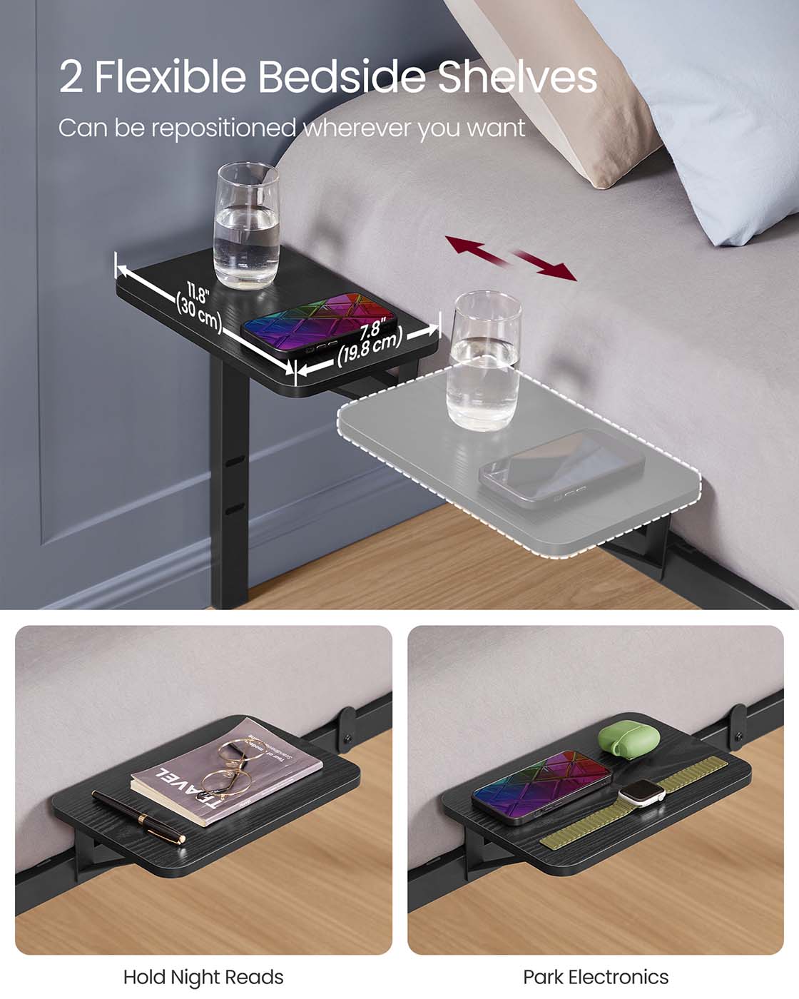 Single Bed Frame for 90 x 190 cm Mattresses Ink Black - image 3