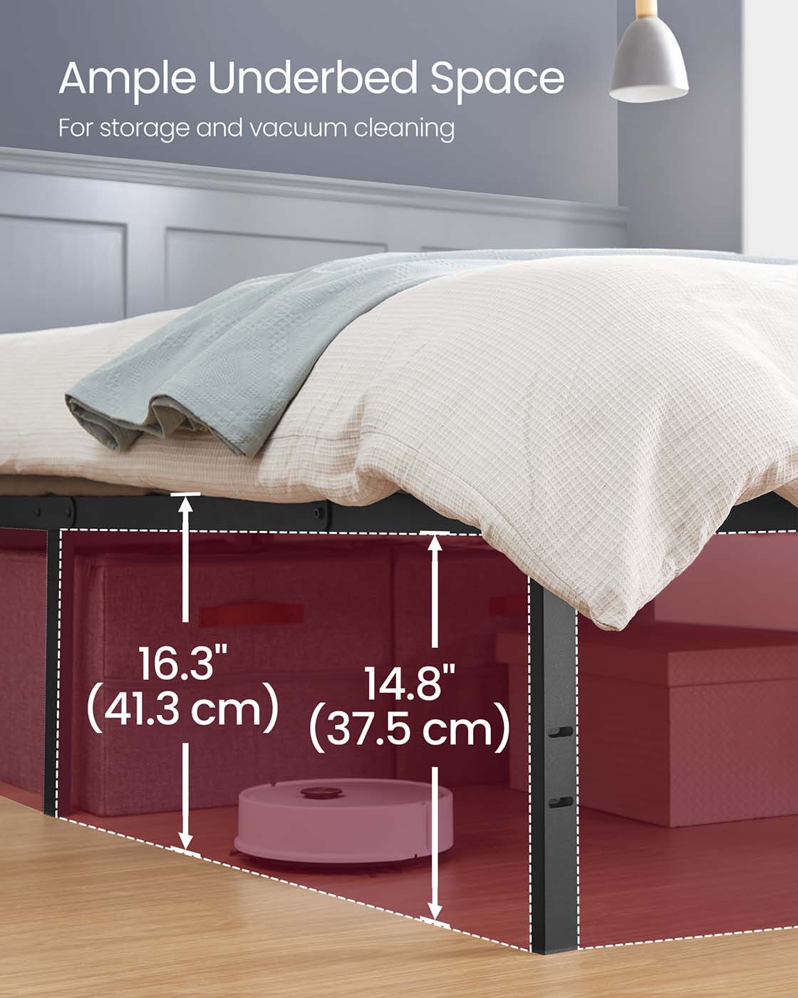 Single Bed Frame for 90 x 190 cm Mattresses Ink Black - image 5