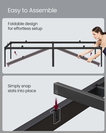 Single Bed Frame for 90 x 190 cm Mattresses Ink Black - image 7