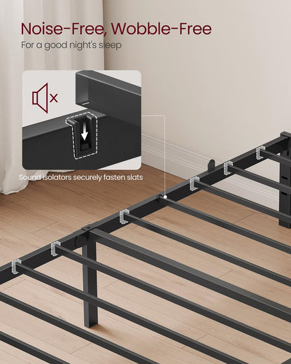 Single Metal Bed Frame 90 x 190 cm Easy Assembly Ink Black - image 3