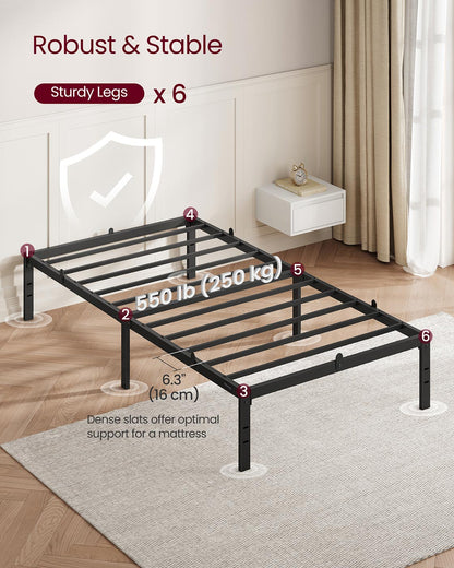 Single Metal Bed Frame 90 x 190 cm Easy Assembly Ink Black - image 4