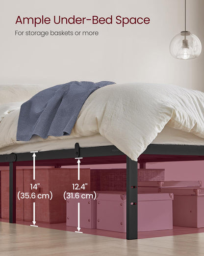 Single Metal Bed Frame 90 x 190 cm Easy Assembly Ink Black - image 5