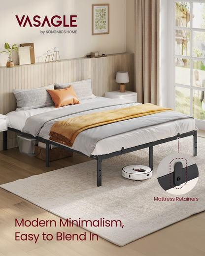 Single Metal Bed Frame 90 x 190 cm Easy Assembly Ink Black - image 23