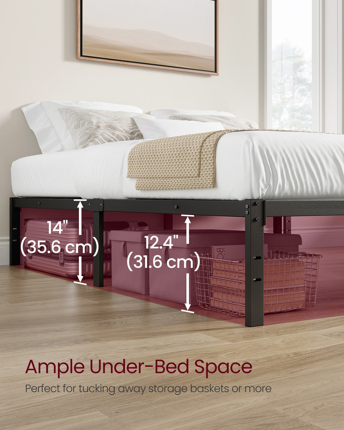Single Metal Bed Frame 90 x 190 cm Easy Assembly Ink Black - image 27