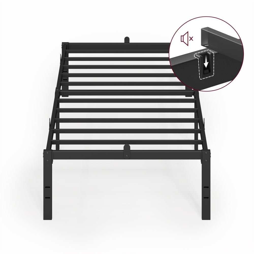 Single Metal Bed Frame 90 x 190 cm Easy Assembly Ink Black - image 28