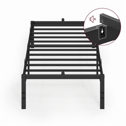 Single Metal Bed Frame 90 x 190 cm Easy Assembly Ink Black - image 28