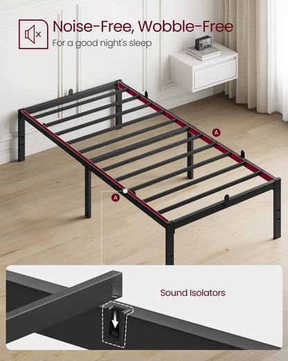 Single Metal Bed Frame 90 x 190 cm Easy Assembly Ink Black - image 30