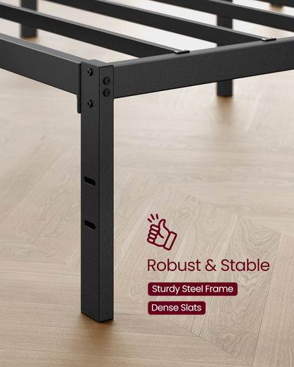 Single Metal Bed Frame 90 x 190 cm Easy Assembly Ink Black - image 31