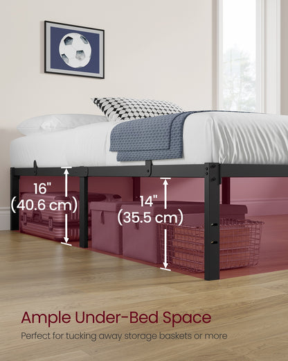 Single Metal Bed Frame 90 x 190 cm Easy Assembly Ink Black - image 33