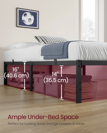 Single Metal Bed Frame 90 x 190 cm Easy Assembly Ink Black - image 21