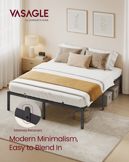 Single Metal Bed Frame 90 x 190 cm Easy Assembly Ink Black - image 35