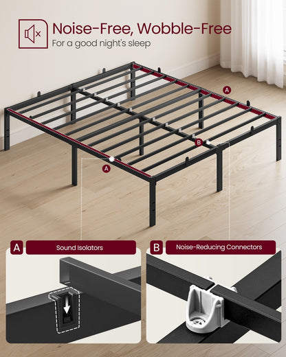 Single Metal Bed Frame 90 x 190 cm Easy Assembly Ink Black - image 36