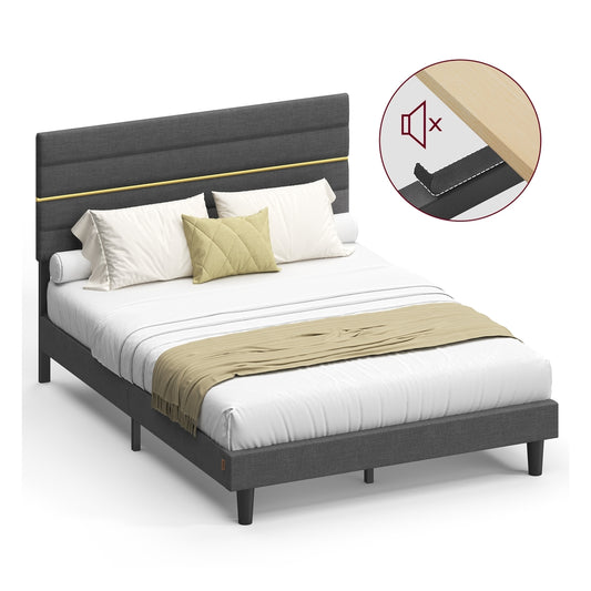 Double Bed frame with adjustable upholstered headboard - image 1