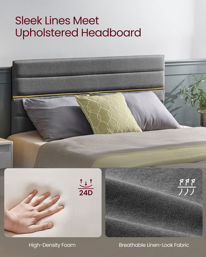 Double Bed frame with adjustable upholstered headboard - image 3