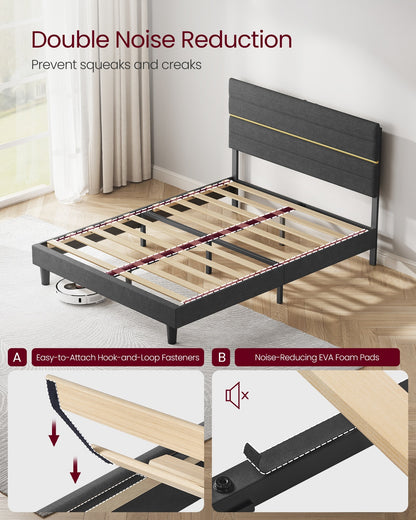 Double Bed frame with adjustable upholstered headboard - image 5