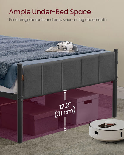 Single Bed Frame 90 x 190 cm 250 kg Weight Capacity Slate Grey - image 7