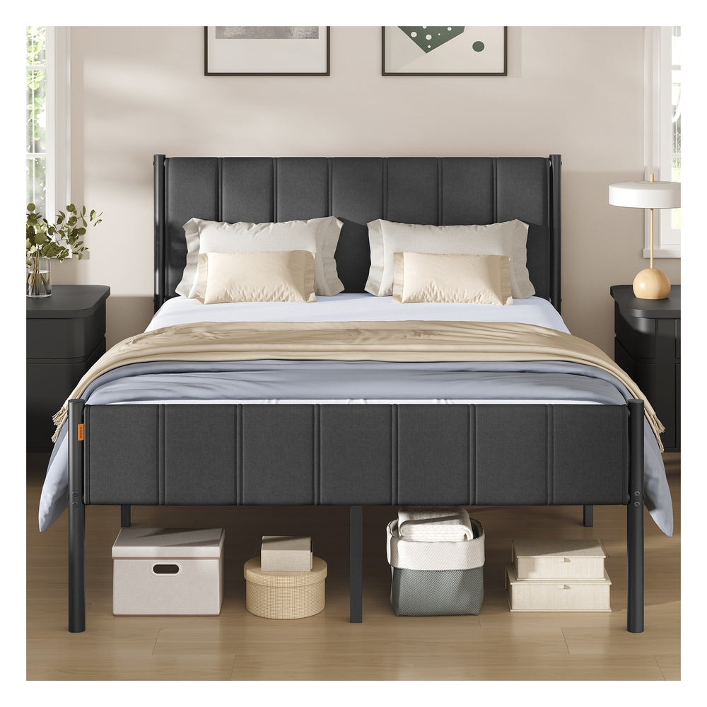 Single Bed Frame 90 x 190 cm 250 kg Weight Capacity Slate Grey - image 8