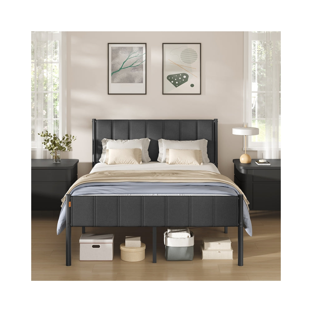 Single Bed Frame 90 x 190 cm 250 kg Weight Capacity Slate Grey - image 9