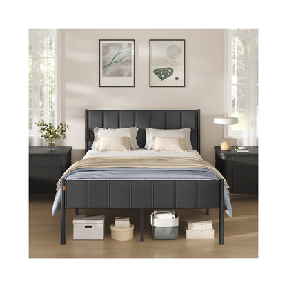 Single Bed Frame 90 x 190 cm 250 kg Weight Capacity Slate Grey - image 9