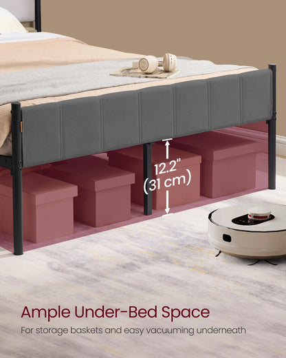Single Bed Frame 90 x 190 cm 250 kg Weight Capacity Slate Grey - image 15