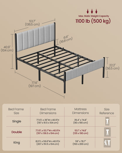 Single Bed Frame 90 x 190 cm 250 kg Weight Capacity Slate Grey - image 29