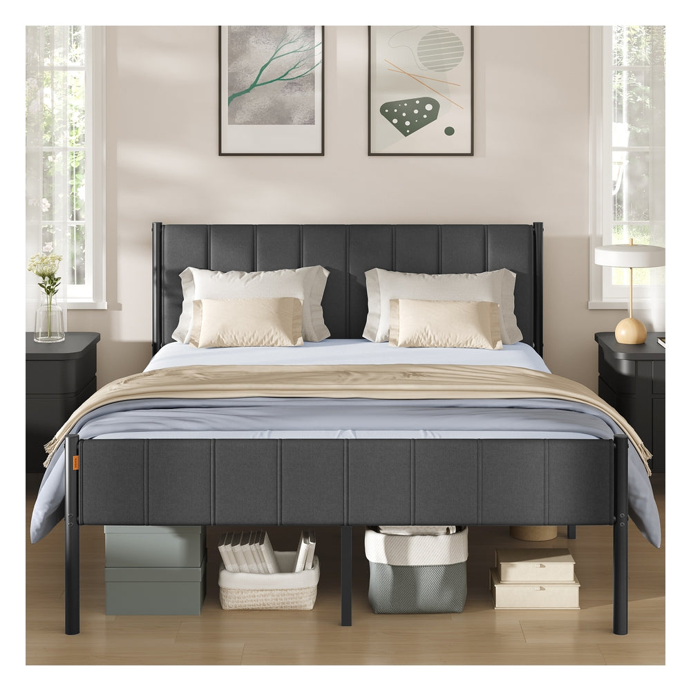 Single Bed Frame 90 x 190 cm 250 kg Weight Capacity Slate Grey - image 39