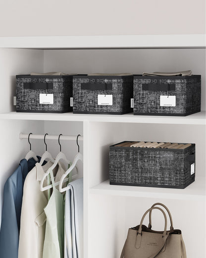 15 cm High Collapsible Storage Boxes Set of 3 Ink Black - image 2