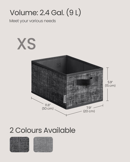 15 cm High Collapsible Storage Boxes Set of 3 Ink Black - image 5