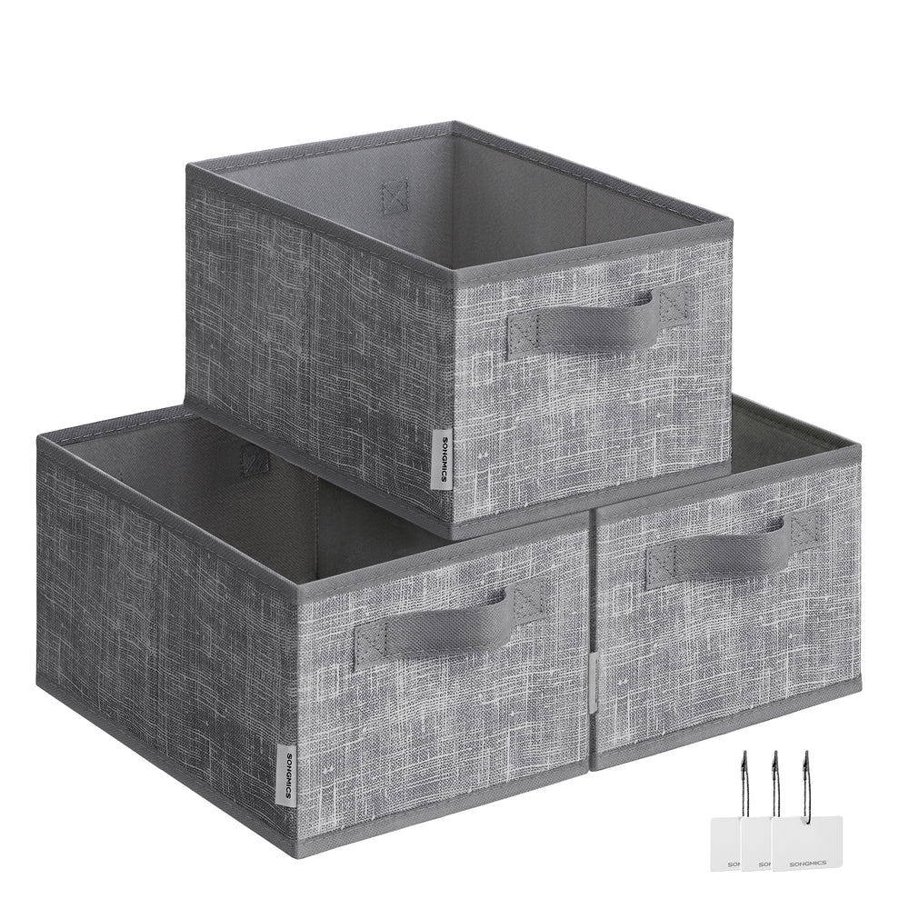 15 cm High Collapsible Storage Boxes Set of 3 Ink Black - image 7
