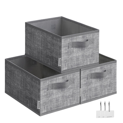 15 cm High Collapsible Storage Boxes Set of 3 Ink Black - image 7