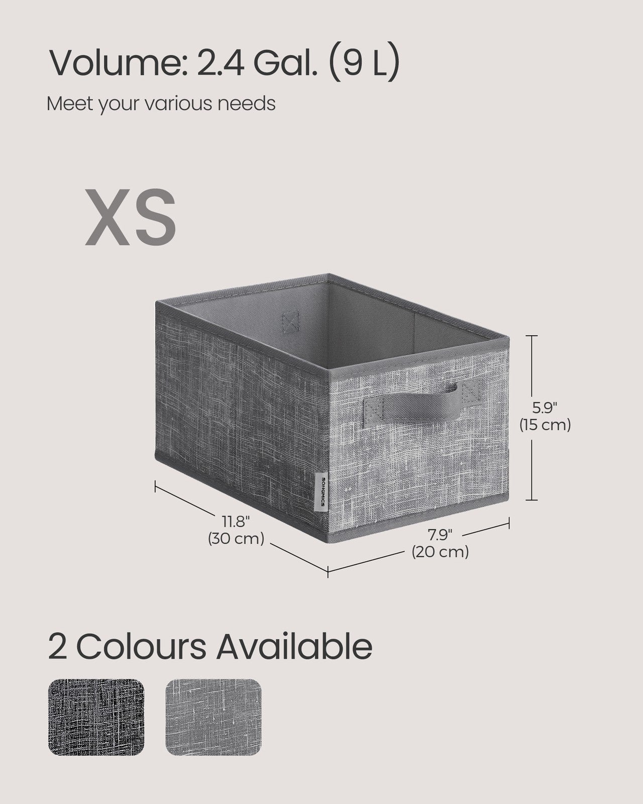 15 cm High Collapsible Storage Boxes Set of 3 Ink Black - image 11