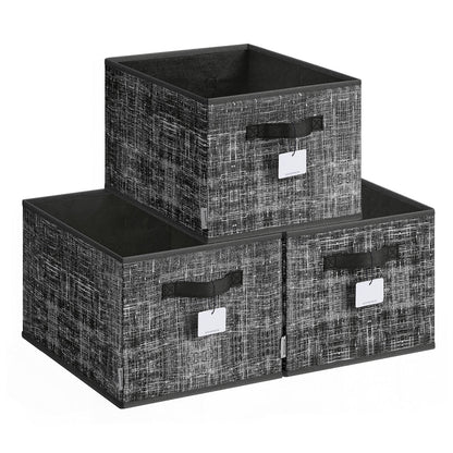 15 cm High Collapsible Storage Boxes Set of 3 Ink Black - image 13