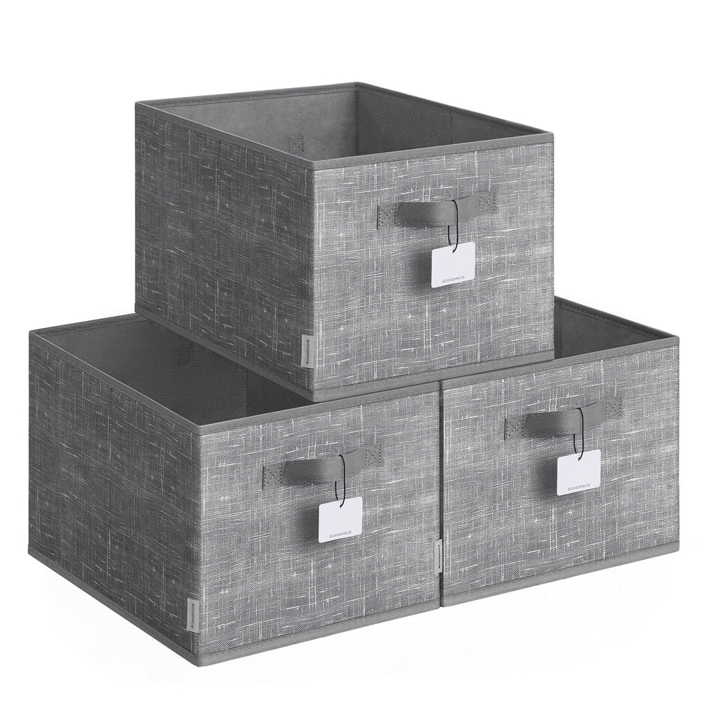 15 cm High Collapsible Storage Boxes Set of 3 Ink Black - image 19