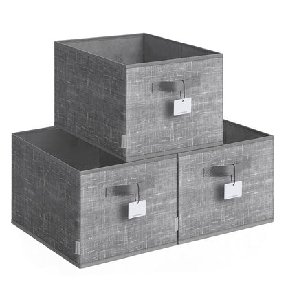 15 cm High Collapsible Storage Boxes Set of 3 Ink Black - image 19