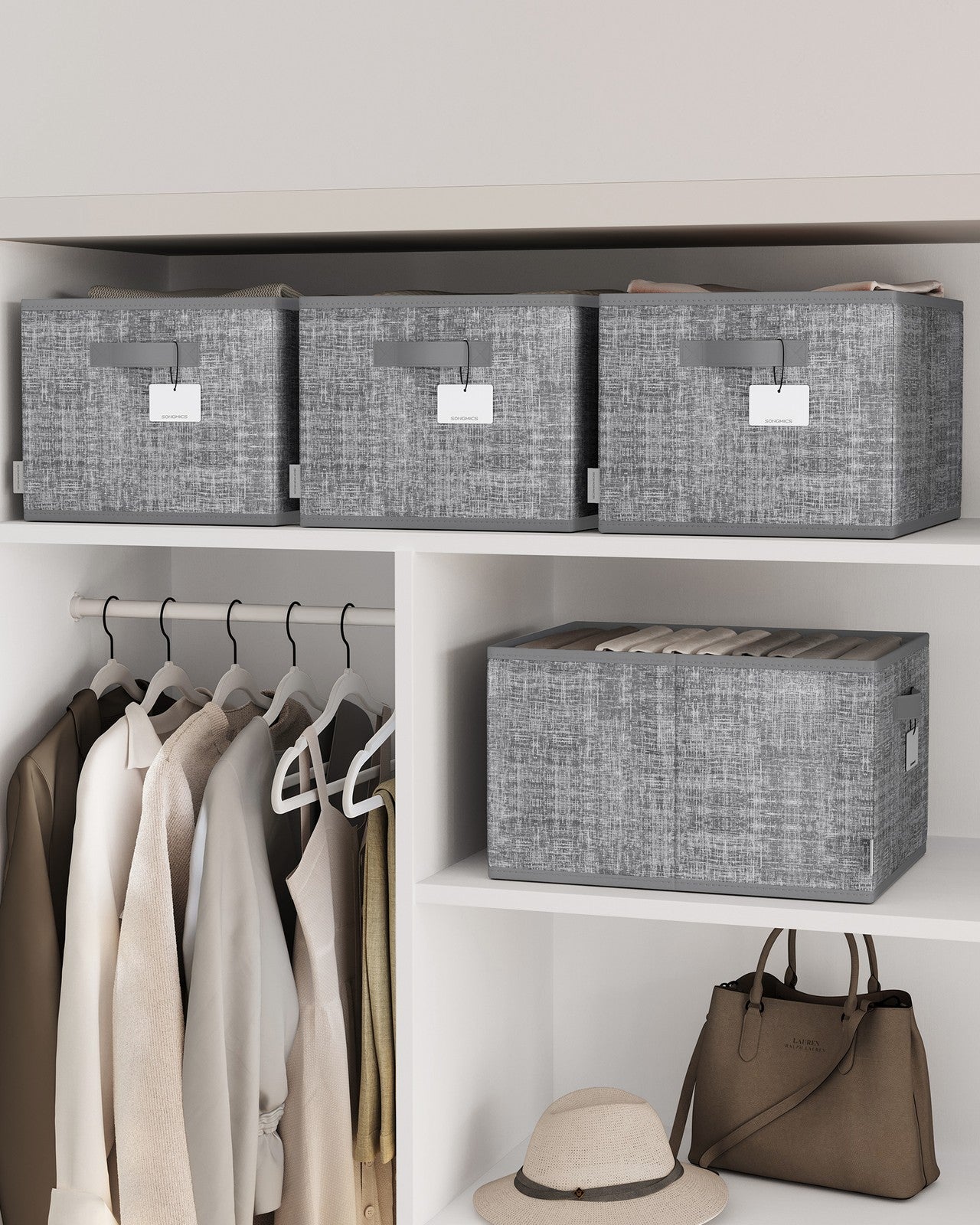 15 cm High Collapsible Storage Boxes Set of 3 Ink Black - image 20