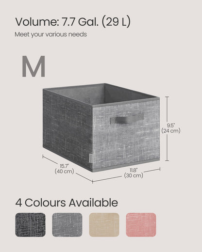 15 cm High Collapsible Storage Boxes Set of 3 Ink Black - image 23